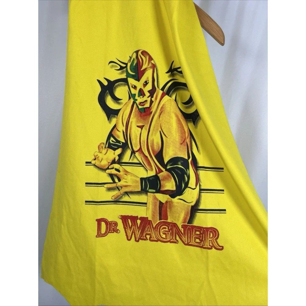 Dr. Wagner Cape and Mask‎ 1 Piece Yellow w Graphic on Cape Youth One Size